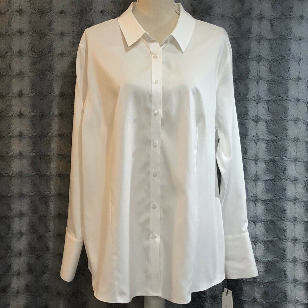 CALVIN KLEIN 20W White Button Up Shirt Cotton NEW